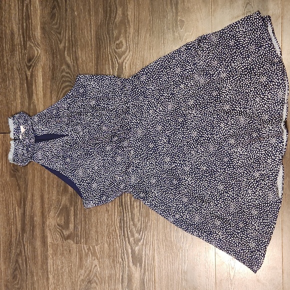 Parker Dresses & Skirts - ❤️ PARKER HALTER FIT & FLARE DRESS IN NAVY WHITE PEBBLE DOT, MEDIUM